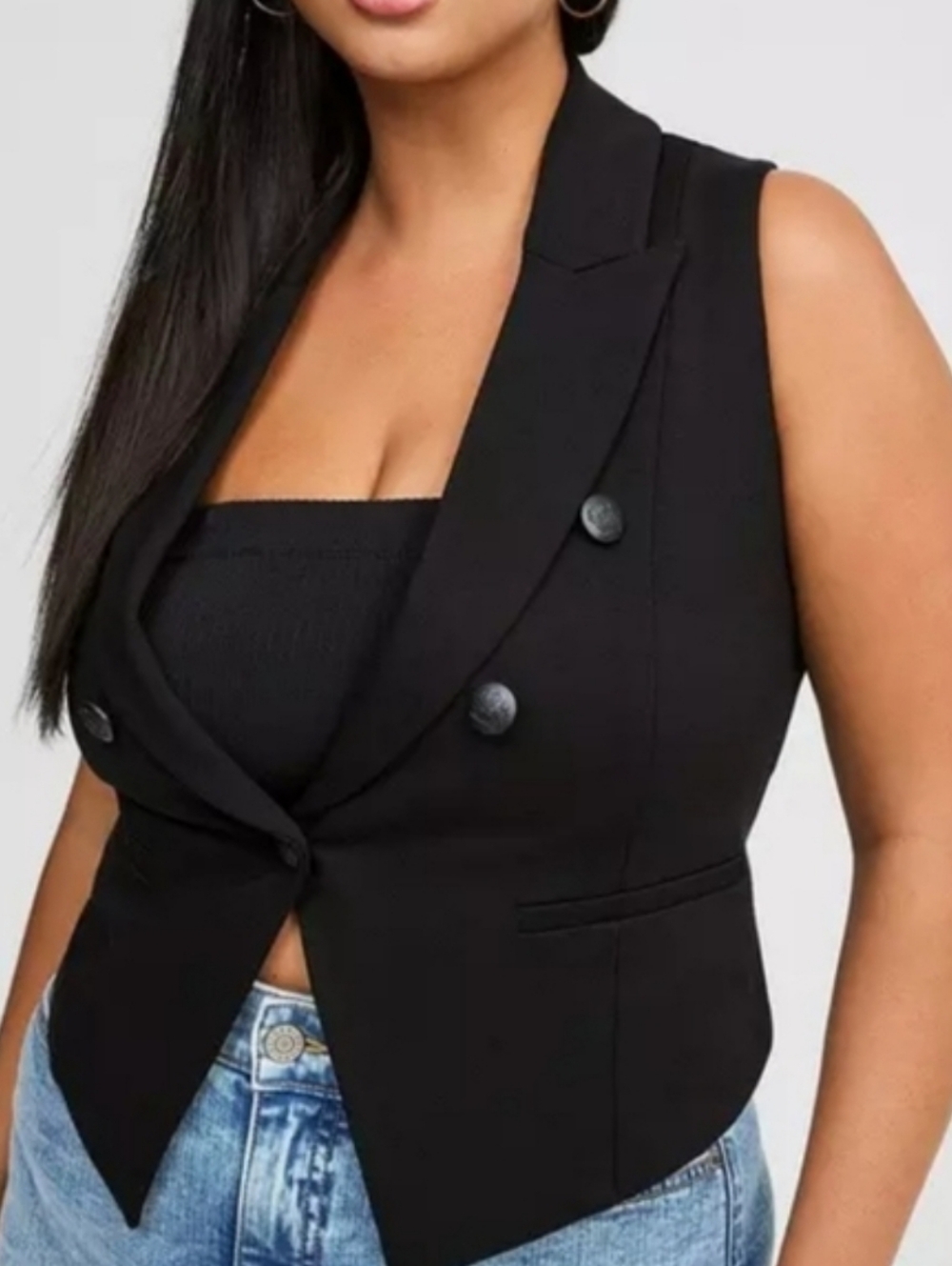 Torrid Black Studio Ponte Knit Vest
